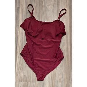 Old Navy Burgundy One-Piece Swimsuit - Size XL